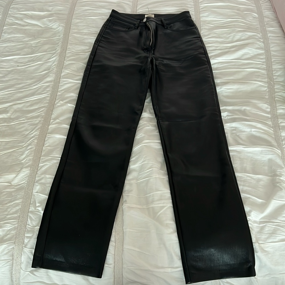 Aritzia Wilfred Melina Pants in Black Leather